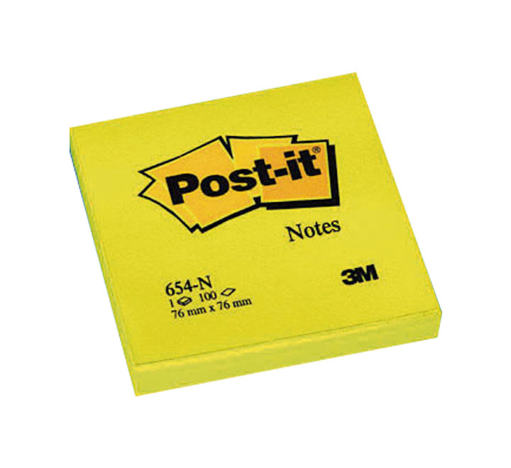 BLOC 100H NOTAS POST-IT REPOS. 76X76 AMAR NEON