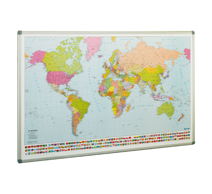 MAPA MUNDO FAIBO MAGNETICO 74X140