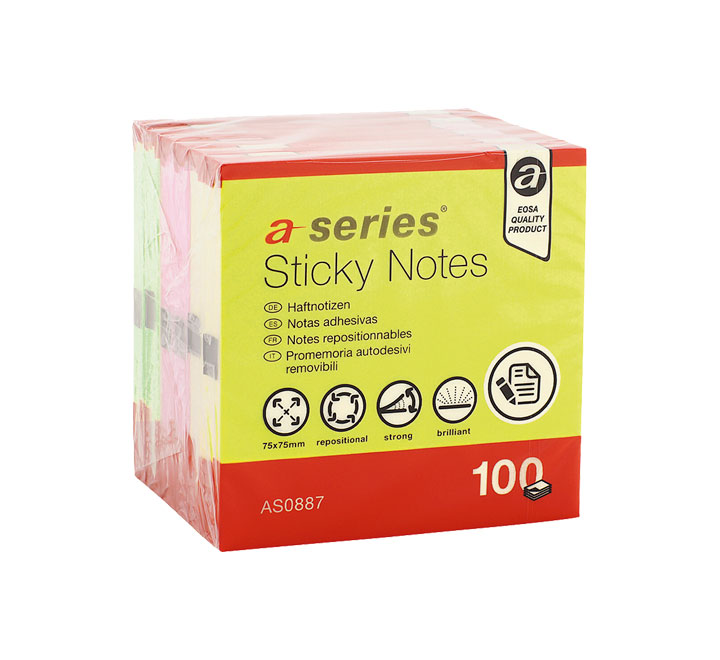 BLOC NOTAS A-SERIES 75X75 NEON AS0887
