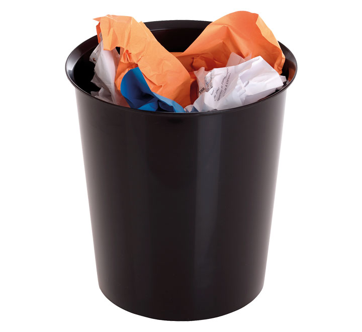 PAPELERA PLASTICO A-SERIES 14L NEGRO 305AS-02