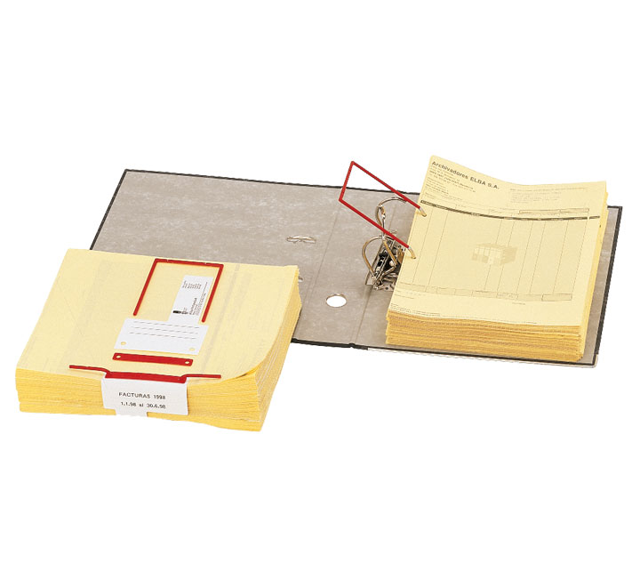 PACK 100 ENCUAD. ELBA D-CLIP STANDARD ROJO