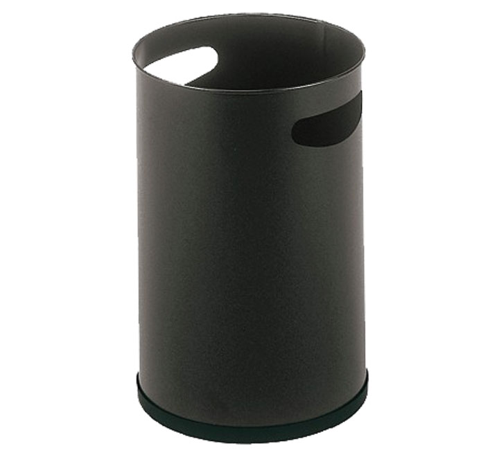 PAPELERA METALICA SIE 101 CON ASAS NEGRO 12L