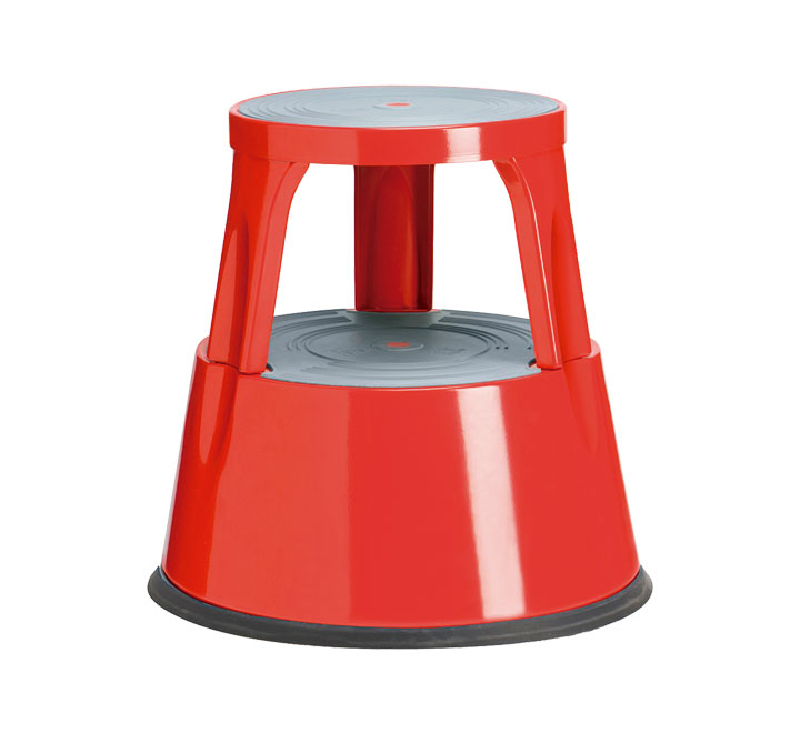 TABURETE 2 PELDAÑOS MET. A-SERIES ROJO
