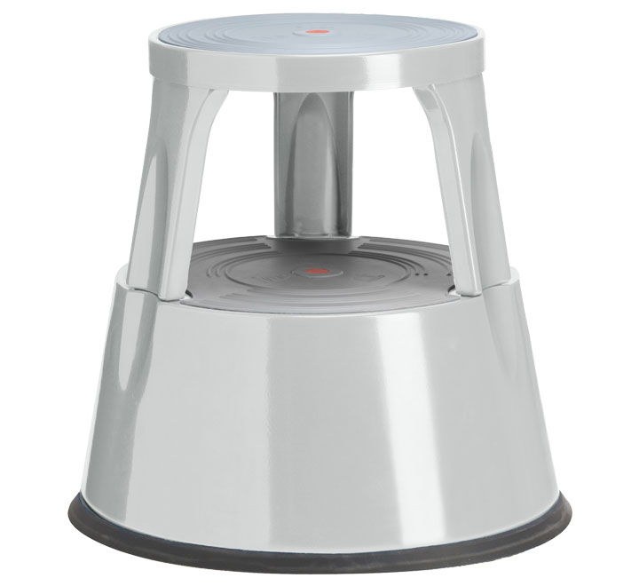 TABURETE 2 PELDAÑOS MET. A-SERIES GRIS