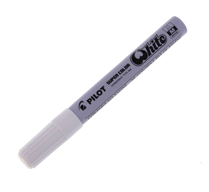 ROTULADOR PILOT SUPER COLOR SC-W-M BLANCO PUNTA M NPMB - Pack de 12 unidades