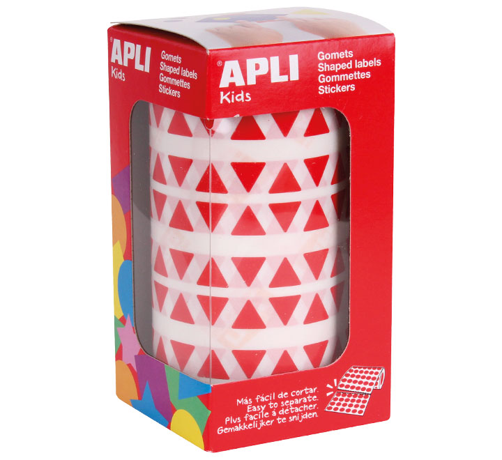 ROLLO GOMETS TRIANGULAR APLI 10.5MM ROJO 4865