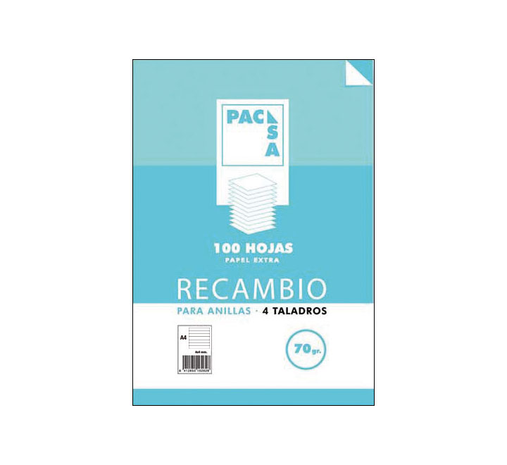 REC.100H A4 HORIZONTAL PACSA MRG 70G 21212