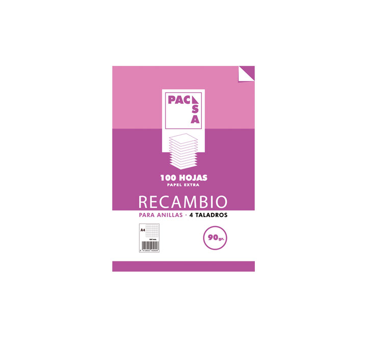 Recambio 100h A4 Milimetrado MRG 90G