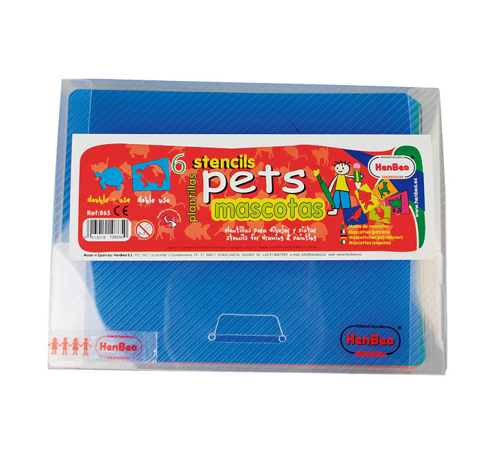 PACK 6UN PLANTILLAS MASCOTAS HENBEA 865 23.5X17CM