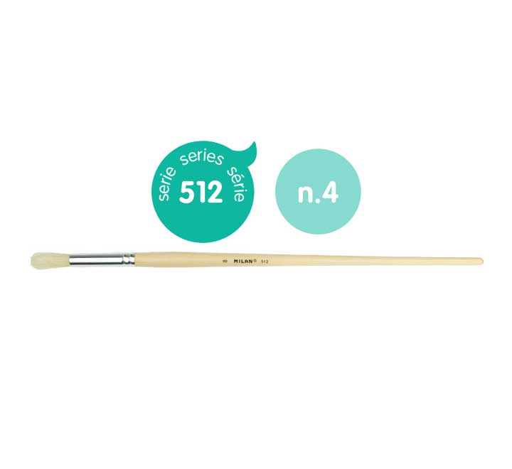 PINCEL MILAN SERIE 512 P.CONICA M.LARGO Nº4 80344