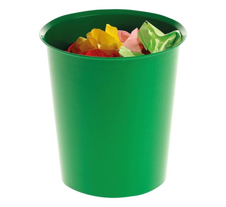 PAPELERA PLASTICO A-SERIES 14L VERDE 305AS-04