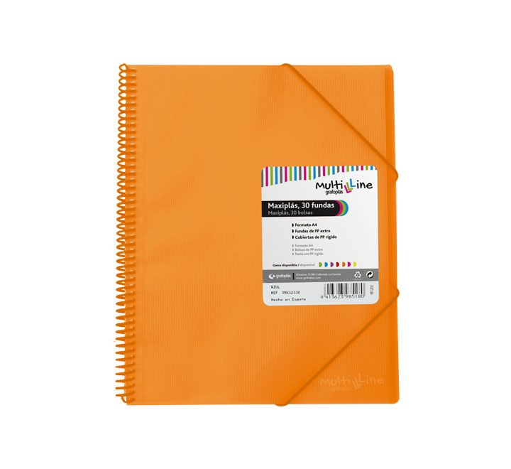 CARP. GRAFOPLAS 30 FUNDAS MAXIPLAS C/ESPIRAL NARAN