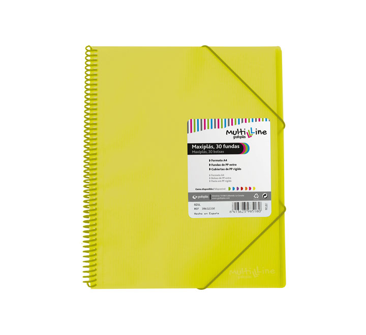 CARP. GRAFOPLAS 30 FUNDAS MAXIPLAS C/ESPIRAL AMAR