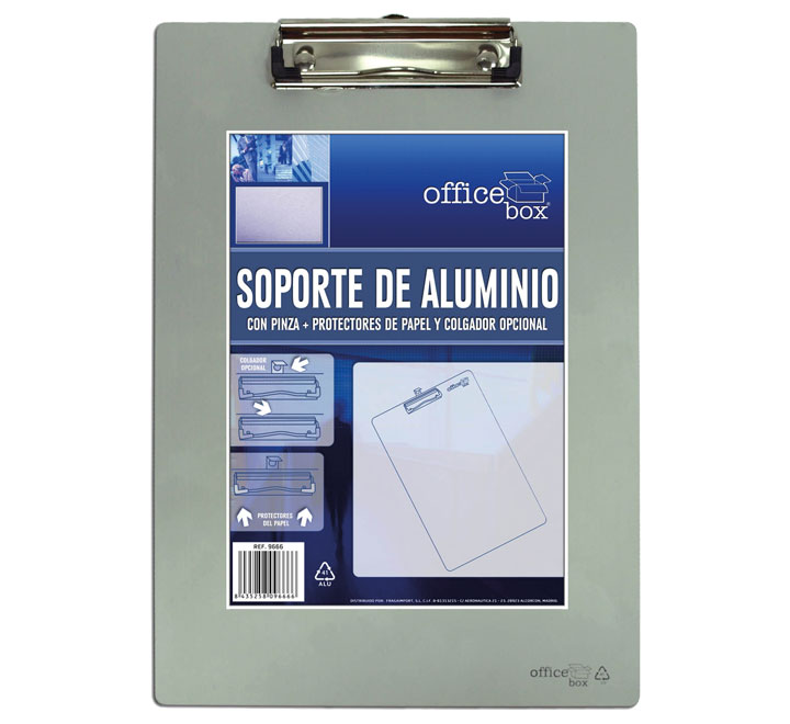 SOPORTE C/PINZA OFFICE BOX ALUMINIO 9666