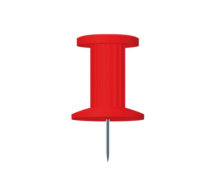 C.25AGUJAS PUSH PINS EXACOMPTA 10MM ROJO 14704E