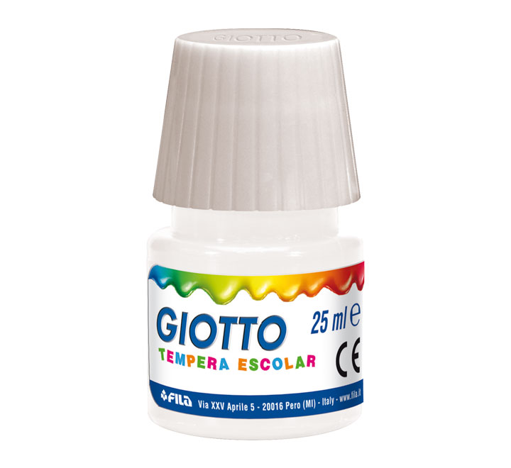 BOTE TEMPERA ESCOLAR GIOTTO 25ML BLANCO 356901 - Pack de 6 unidades