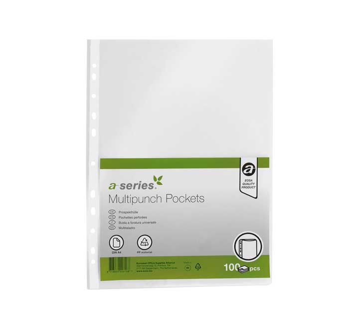 C. 100 FUNDAS PP A4 11T A-SERIES 120M CRISTAL