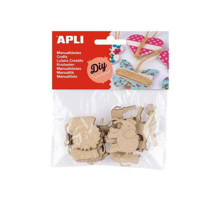 BOLSA 12 PINZAS PIZARRA APLI ANIMALES 40MM