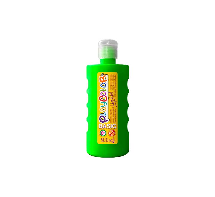 BOTE ERG. TEMPERA LIQ. PLAYCOLOR 500ML VERDE OSC