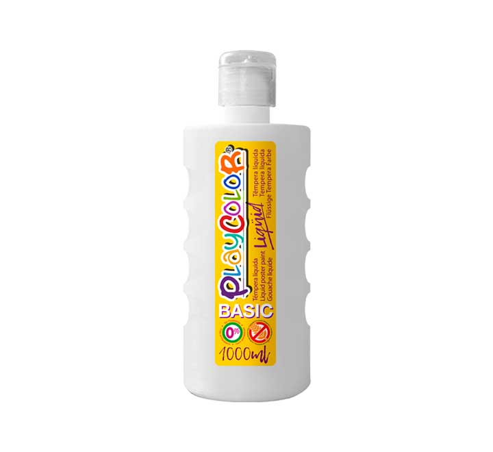 BOTE ERG. TEMPERA LIQ. PLAYCOLOR 1000ML BLANCO
