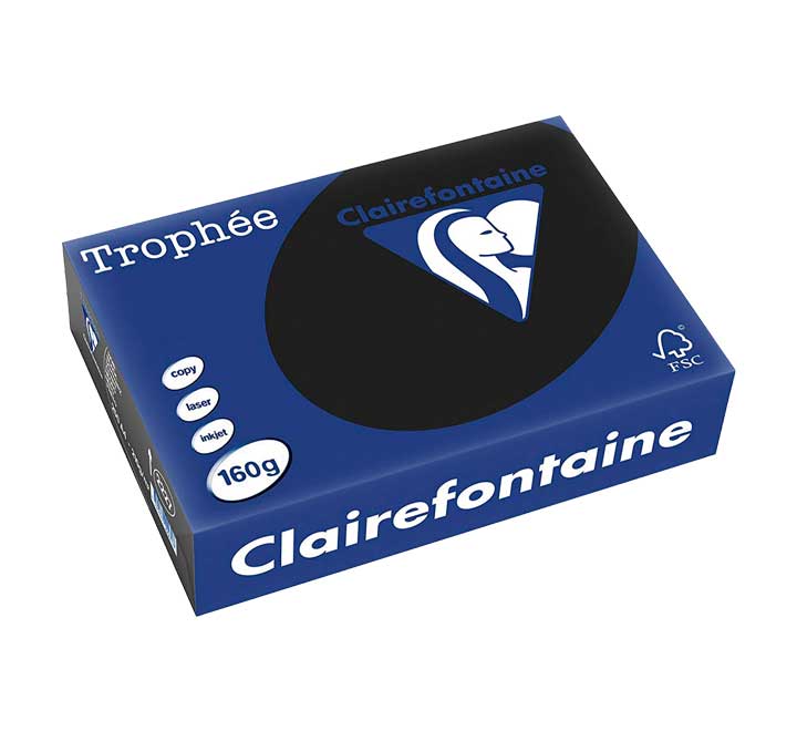 PAQ. 250H PAP. TROPHEE CLF INTENSO A4 160G NEGRO