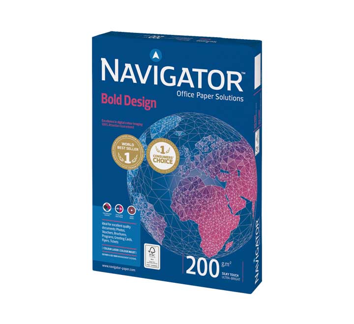 PAQ. 150H PAP. NAVIGATOR BOLD DESIGN A4 200GR