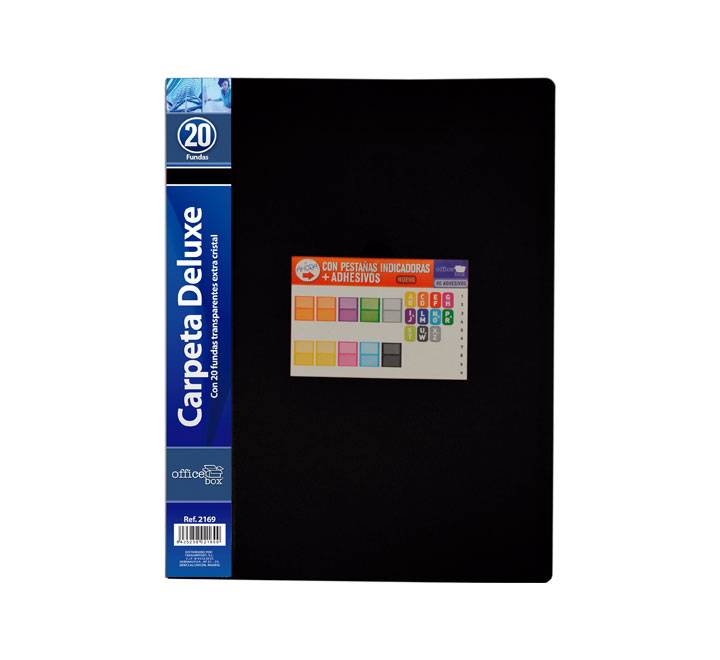 CARP. 20 FUNDAS OFFICE BOX PP A4 NEGRO