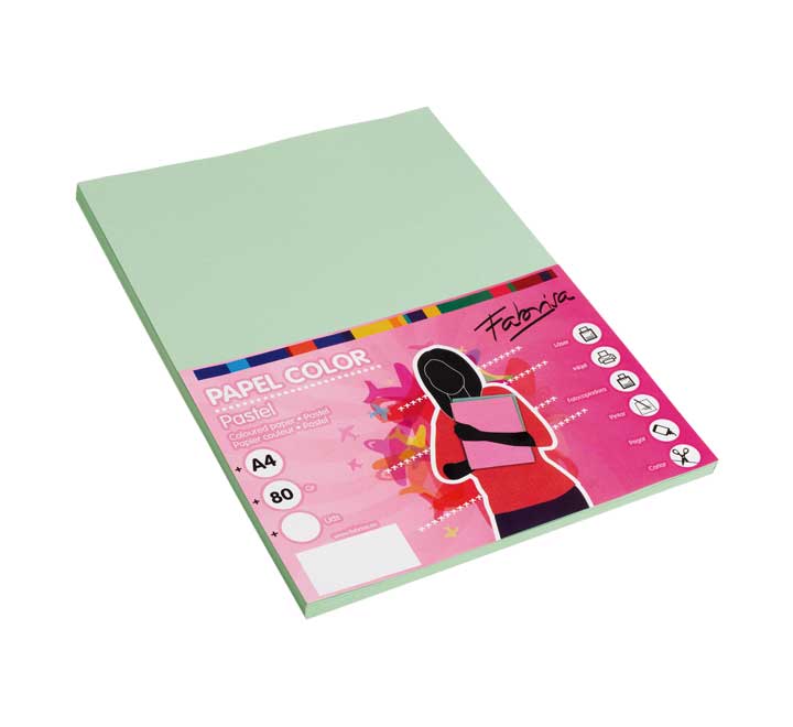 PAQ. 100H PAPEL FABRISA 80GR A4 VERDE