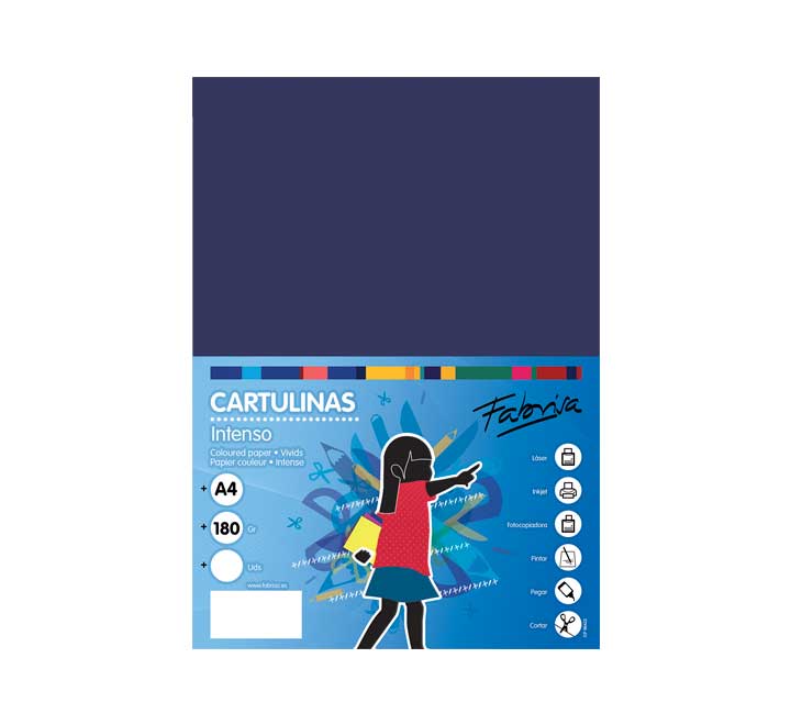 CARTULINA FABRISA 180GR A4 AZUL OSC