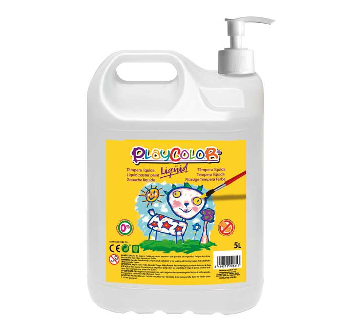 GARRAFA TEMPERA LIQ. PLAYCOLOR BASIC 5L BLANCO