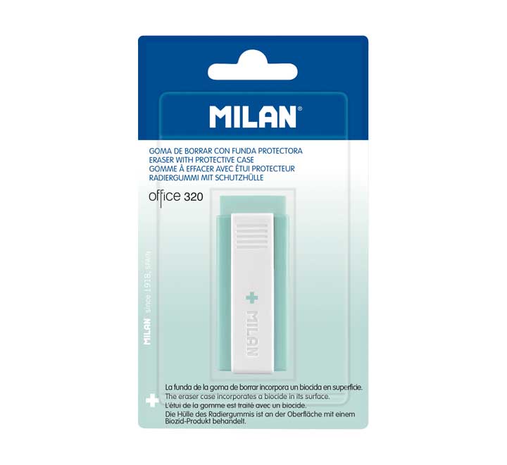 BL. GOMA BORRAR MILAN +EDITION ANTIBAC. TURQ - Pack de 12 unidades