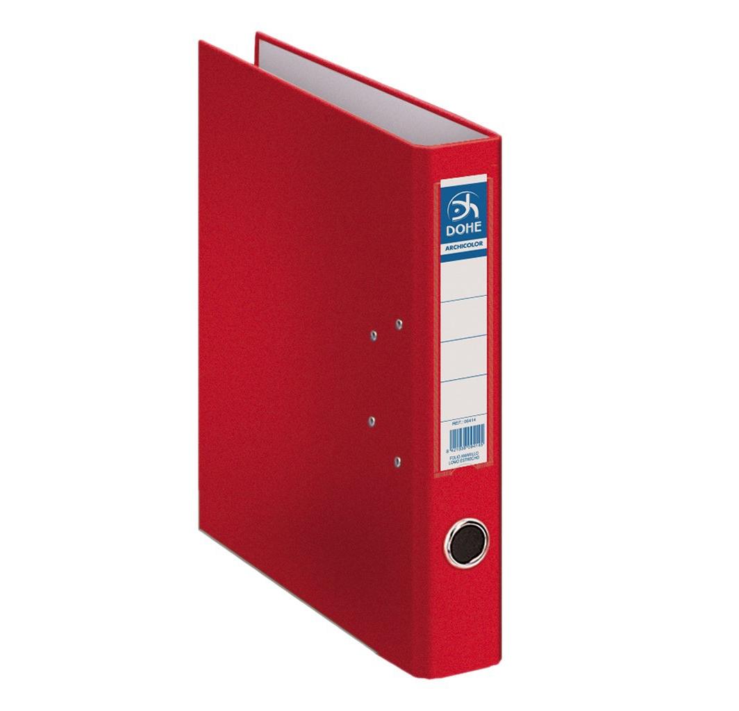 DOHE ARCHIVADOR PALANCA A-4 LOMO ESTRECHO RADO ROJO -12U-