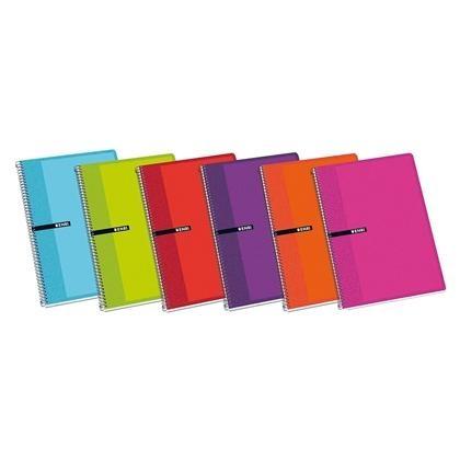 ENRI CUADERNO ESPIRAL 80 HOJAS 4X4 CON MARGEN TAPAS BLANDAS 4º COLORES -10U-