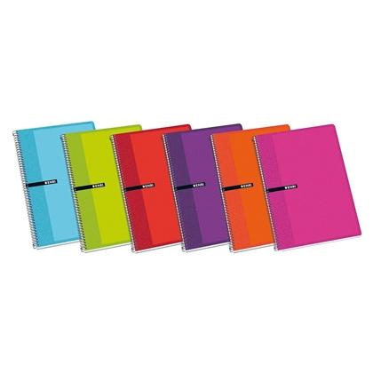 ENRI CUADERNO ESPIRAL 80 HOJAS 4X4 CON MARGEN TAPAS DURAS FOLIO COLORES -5U-