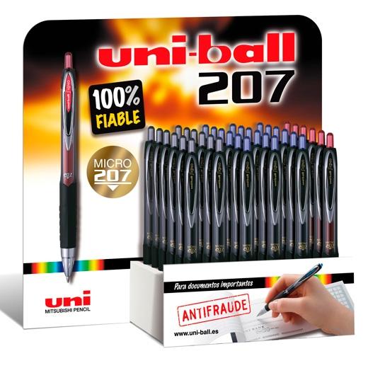 UNIBALL EXPOSITOR ROLLERBALL SIGNO 207/3D RETRÁCTIL ROJO-AZUL-NEGRO -36U-