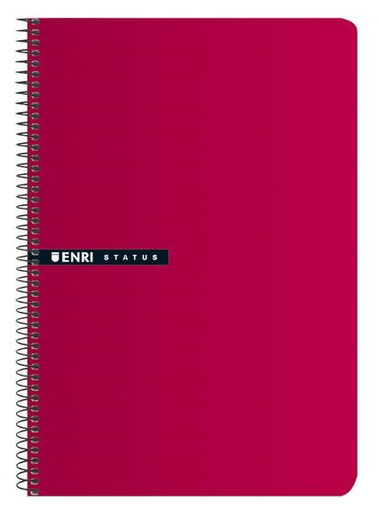 ENRI CUADERNO ESPIRAL 100 HOJAS 4X4 TAPAS DURAS 4º ROJO -5U-