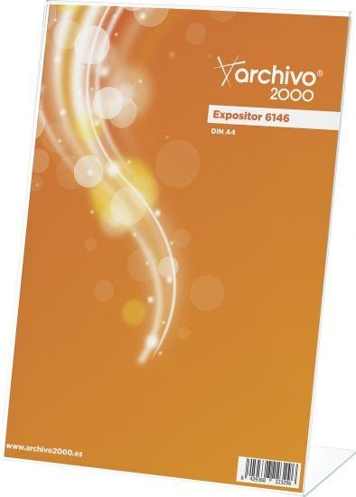 EXPOSITOR SOBREMESA ARCHIVO 2000 "PREMIUM" EN FORMA DE L DIN A4 VERTICAL ESPESOR 3 MM 95X210X305 MM