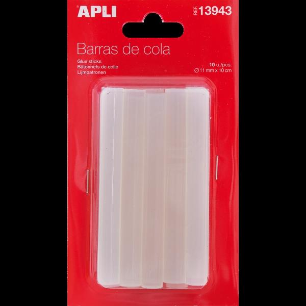 APLI BARRAS ADHESIVAS PARA PISTOLA DE SILICONA CALIENTE Ø11MM X 10CM 10U