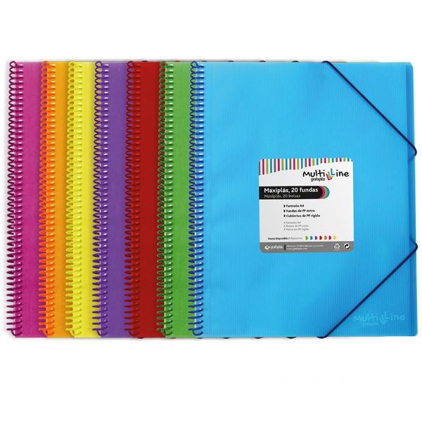CARP. GRAFOPLAS 50 FUNDAS MAXIPLAS C/ESPIRAL LILA