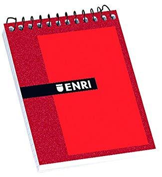 ENRI BLOC ESPIRAL 80 HOJAS 4X4 TAPAS DURAS 8º APAISADO COLOR ROJO -10U-
