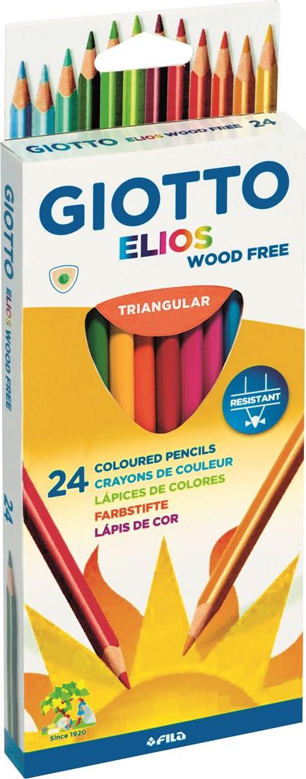 GIOTTO LÁPICES DE COLORES ELIOS LIBRE DE MADERA ESTUCHE DE 24