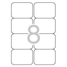APLI ETIQUETAS POLIESTER BLANCO PARA LÁSER Y FOTOCOPIADORAS / 99,1 X 67,7 MM / CANTOS ROMOS - 20 HOJAS-