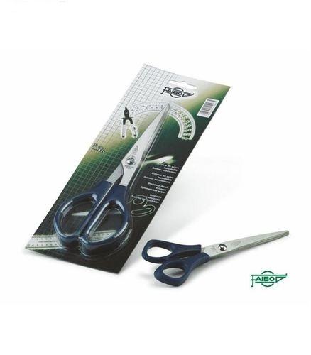 FAIBO TIJERAS OFICINA 16CM SIMÉTRICAS MANGO DE PLÁSTICO AZUL OSCURO -BLISTER-