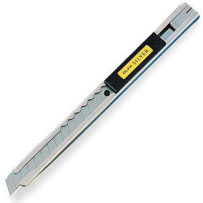 OLFA CUTTER SILVER / CUCHILLA FRACTURABLE DE 9 MM / SISTEMA AVANCE CUCHILLA AUTOMATICO