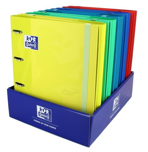 OXFORD CARPETA ANILLAS 4X35 EUROPEANBINDER TOUCH A4+ C/RECAMBIO 100 HOJAS 90GR 5X5 SURTIDOS -10U- - Color no elegible