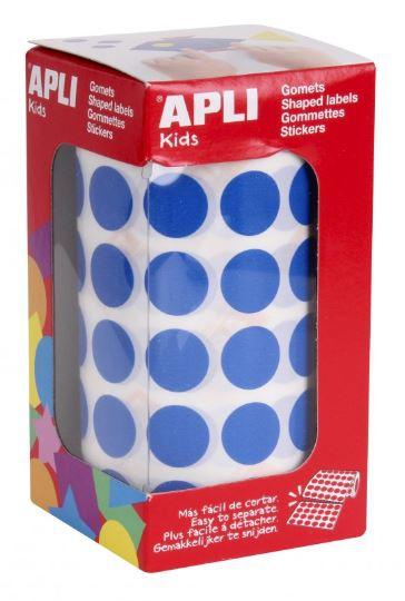 APLI GOMETS REDONDOS 15MM ROLLO AZUL -ROLLO 2832 UNIDADES-