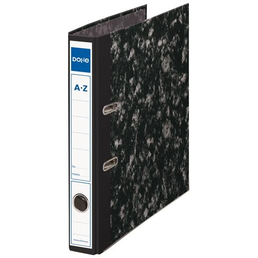 DOHE ARCHIVADOR ARCHINOVO CARTÓN RÍGIDO PALANCA FOLIO LOMO ESTRECHO CON RADO NEGRO JASPEADO