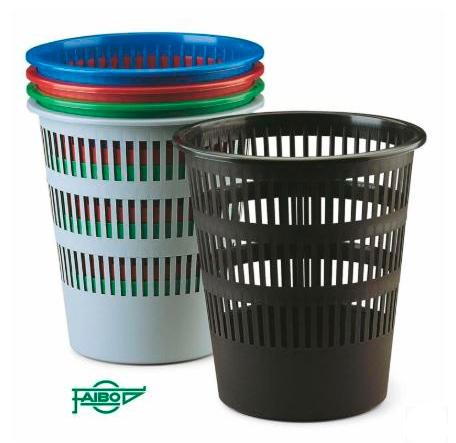 FAIBO PAPELERA DE PLÁSTICO EN POLIPROPILENO 12 L REJILLA 295X275 MM SURTIDOS SERIE 307 -10U- - Color no elegible