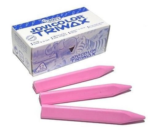 ESTUCHE 12 CERAS JOVICOLOR TRIWAX 97308 ROSA