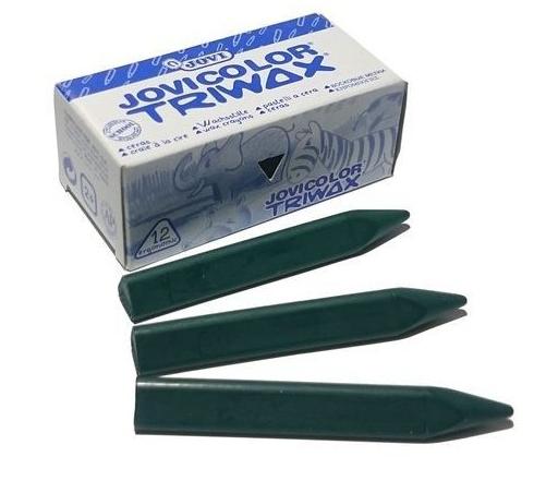 ESTUCHE 12 CERAS JOVICOLOR TRIWAX 97312 VERDE OSC.